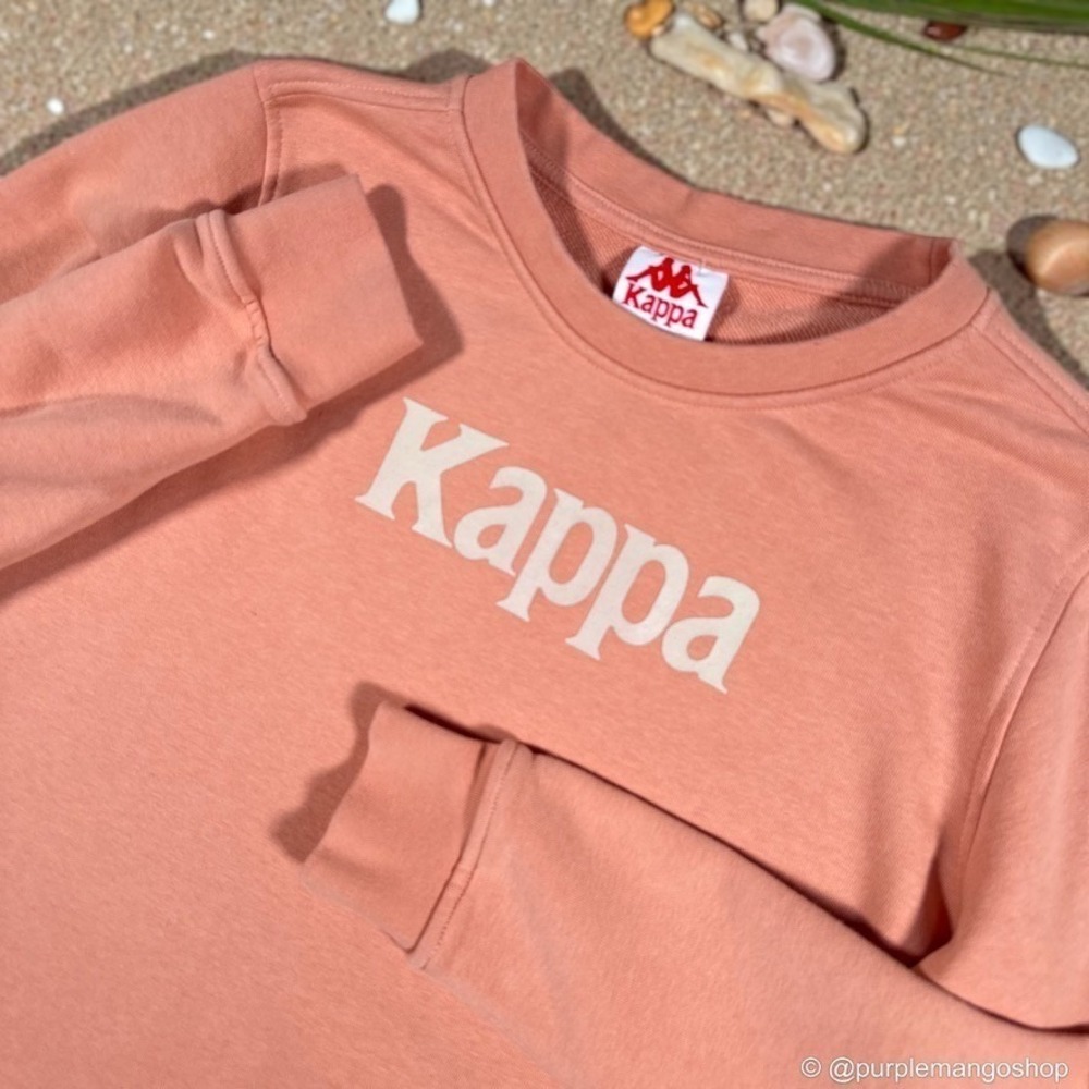 Kappa Authentic Crewneck Pullover Sweatshirt | Coral Peach | Women's SMALL - Picture 2 of 10